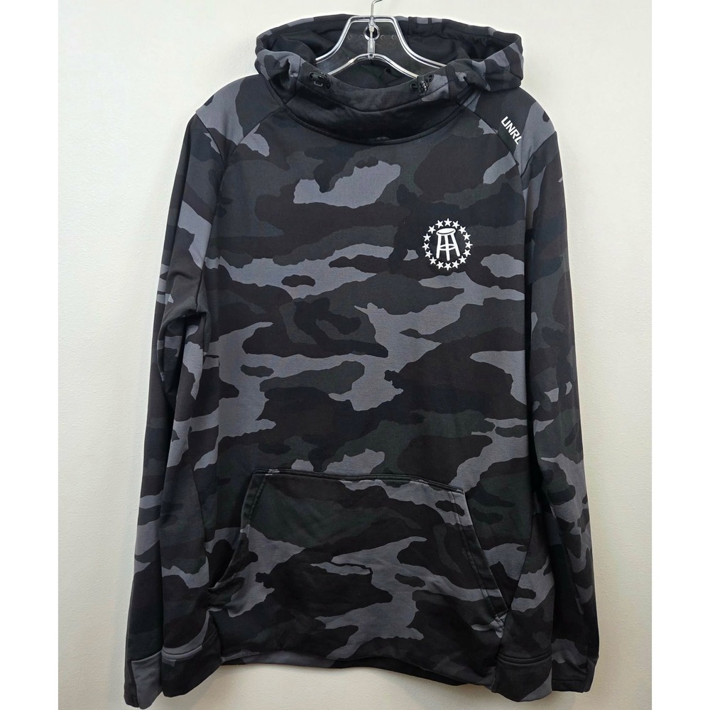 UNRL Barstool Sports Camo Crossover Hoodie Mens Large Black Grey  Sweatshirt